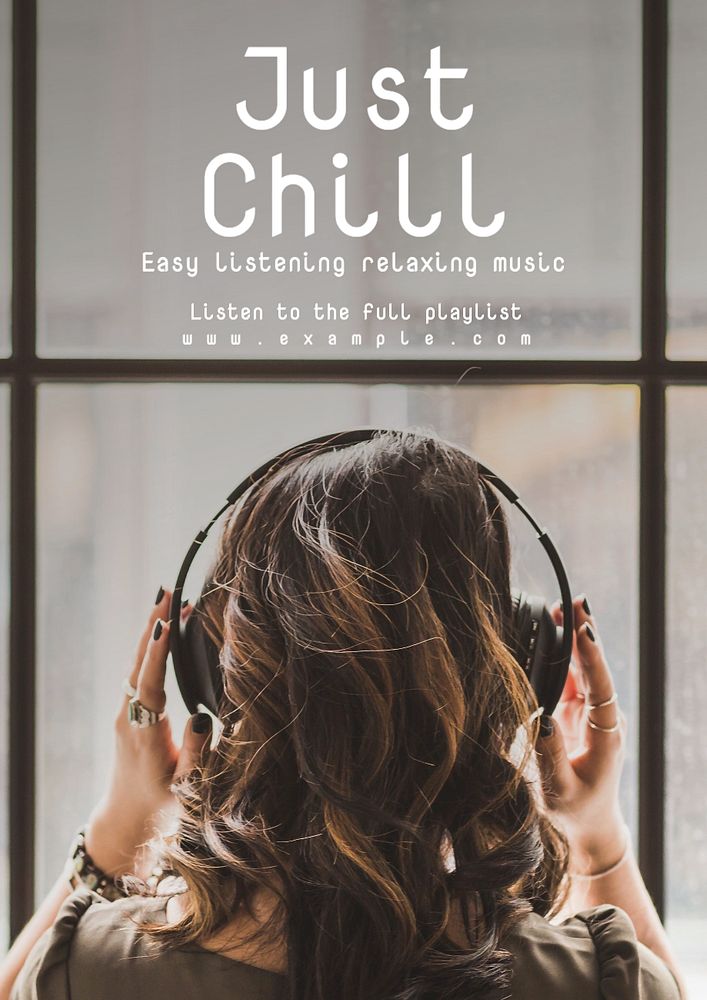 Chill music  poster template, editable text and design