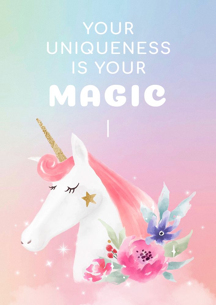 Your uniqueness is magic poster template, editable text and design