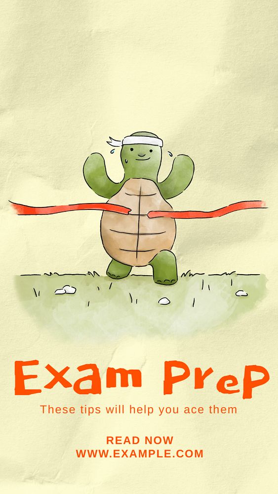 Exam preparation Instagram story template, editable text