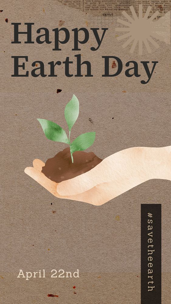 Happy earth day Instagram story template, editable text