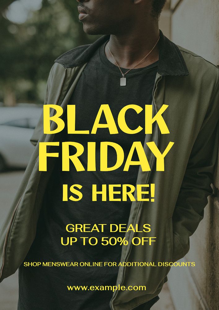 Black Friday poster template, editable text and design