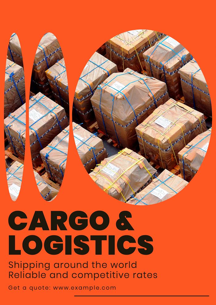 Cargo & logistics  poster template, editable text and design