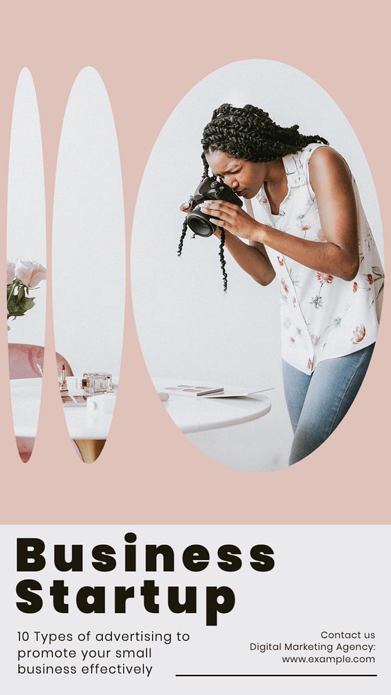 Business startup  Instagram story template, editable text