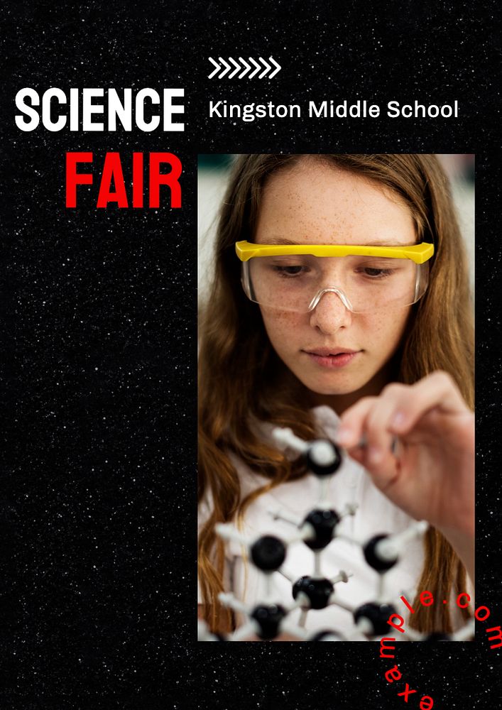 Science Fair poster template, editable text and design