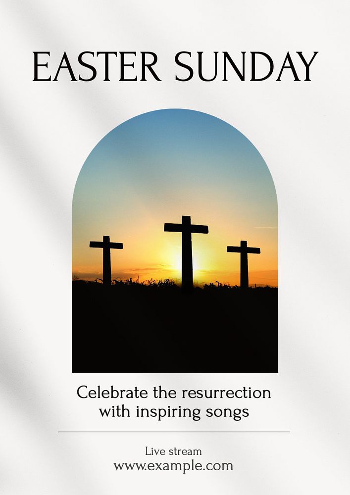 Easter Sunday  poster template, editable text and design