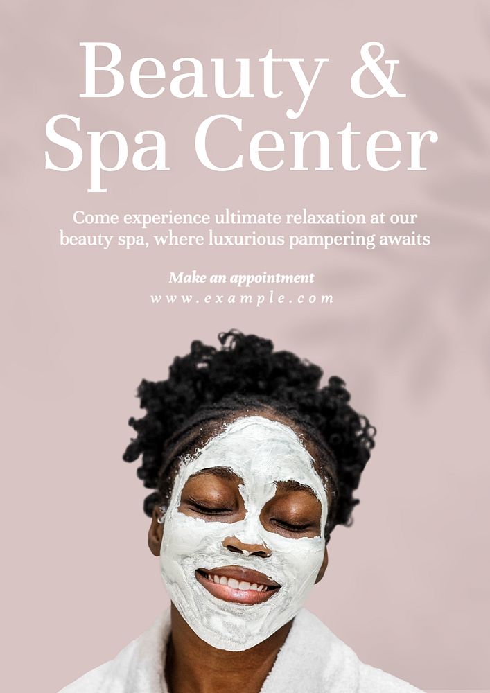 Beauty & spa center poster template, editable text and design