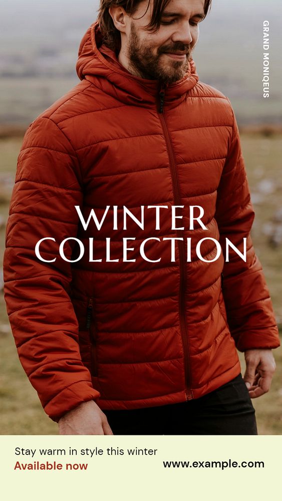 Winter collection  Instagram story template, editable text