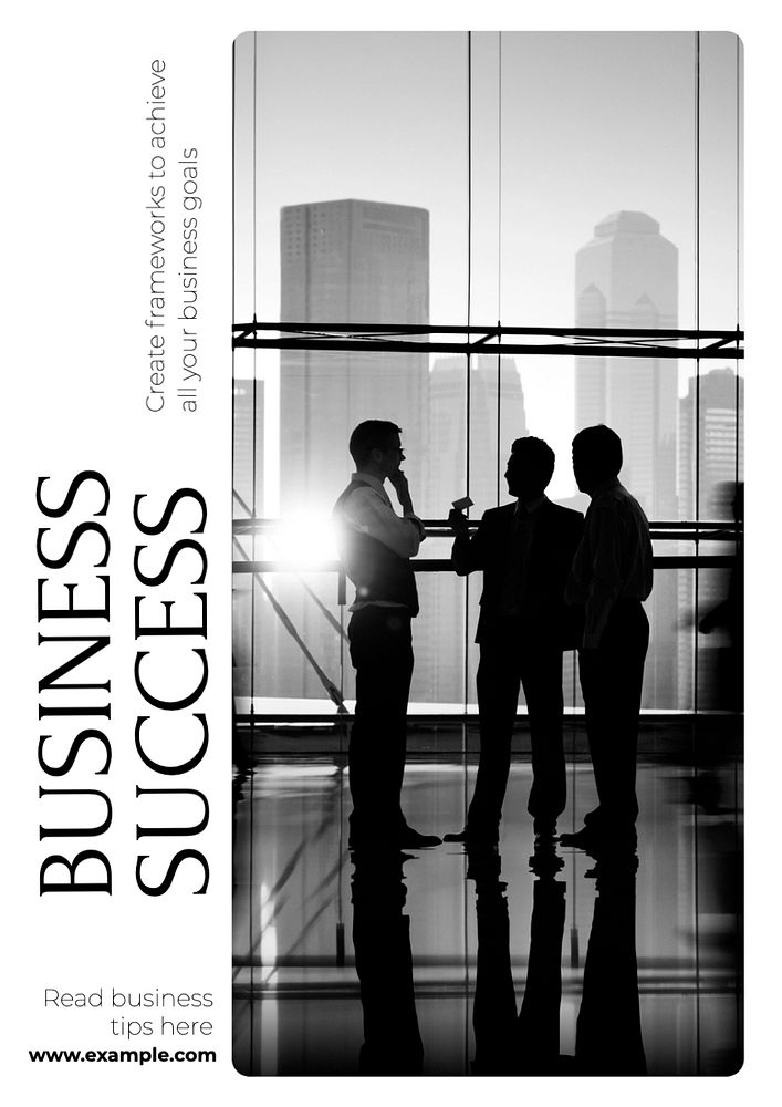 Business success  poster template, editable text and design