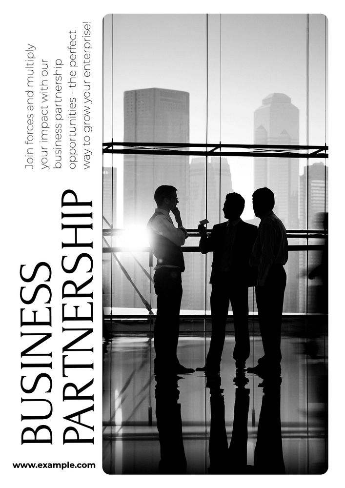 Business partnership  poster template, editable text and design