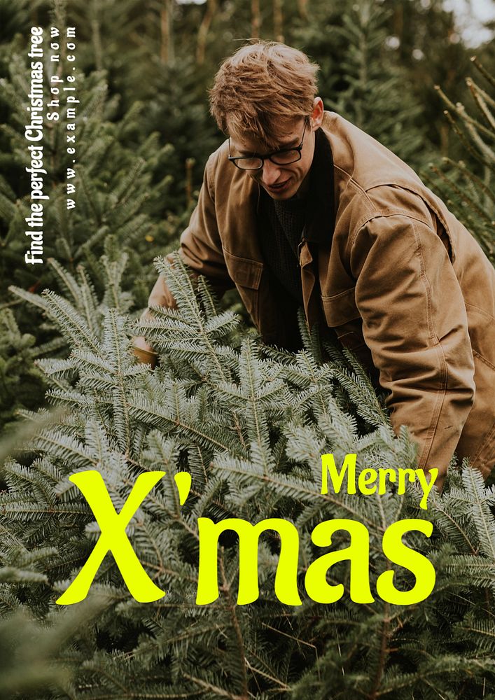 Merry X'mas  poster template, editable text and design