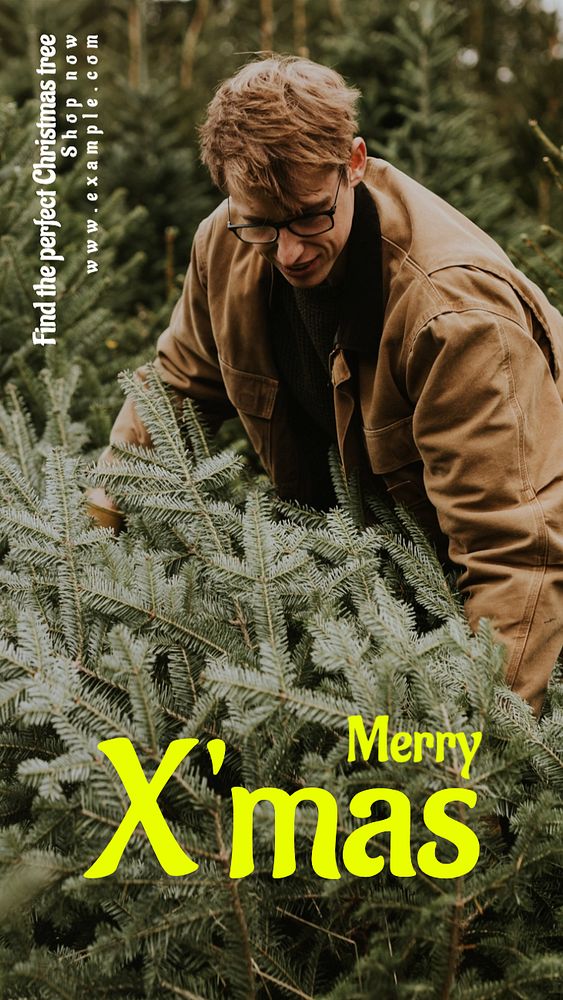 Merry X'mas  Instagram story template, editable text