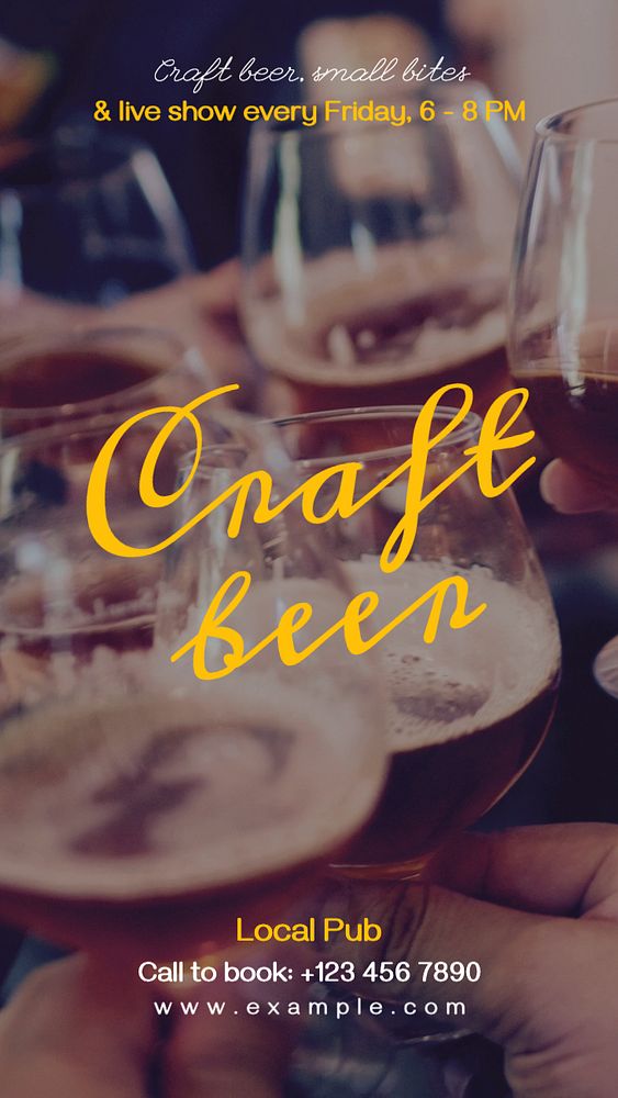 Craft beer  Instagram story template, editable text