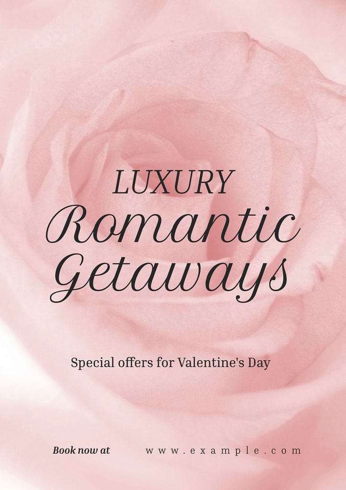 Luxury romantic getaway  poster template, editable text and design