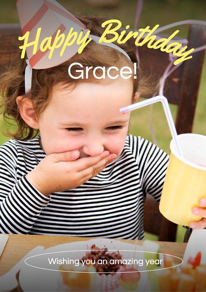 Happy birthday  poster template, editable text and design