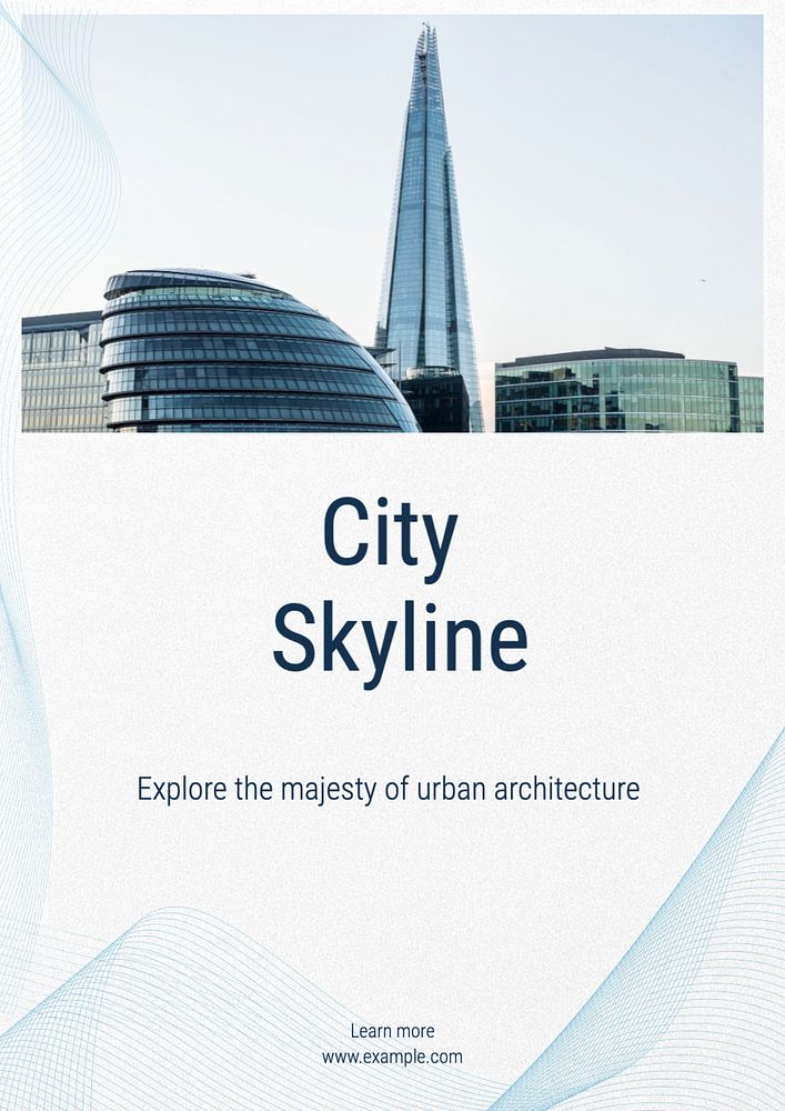 City skyline poster template, editable text and design