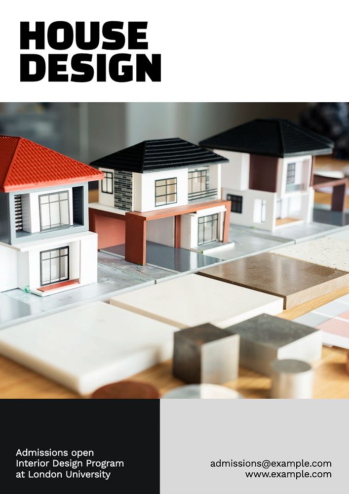 House design poster template, editable text and design