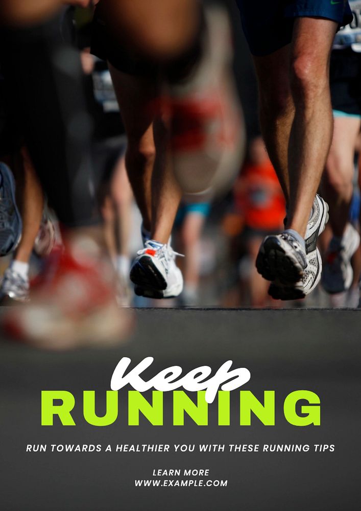 Keep running  poster template, editable text and design