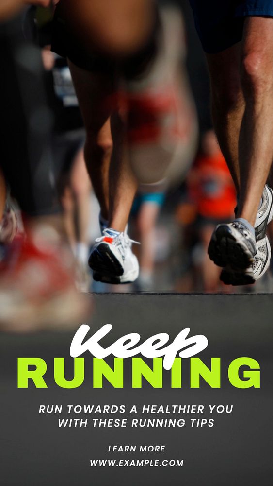 Keep running  Instagram story template, editable text