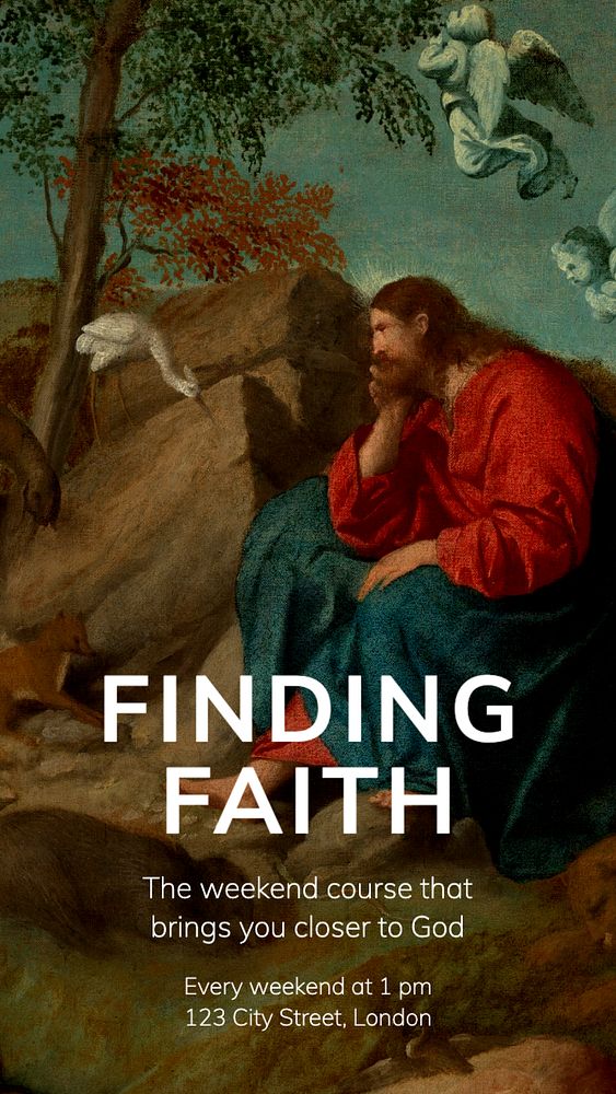 Finding faith  Instagram story template, editable text