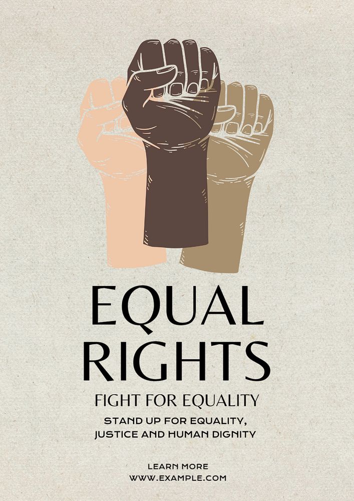 Equal rights  poster template, editable text and design