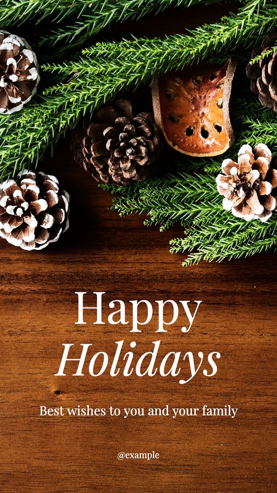 Happy holidays  Instagram story template, editable text