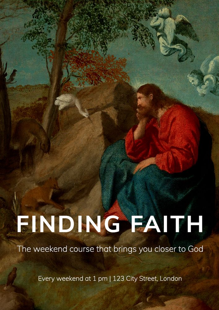 Finding faith  poster template, editable text and design