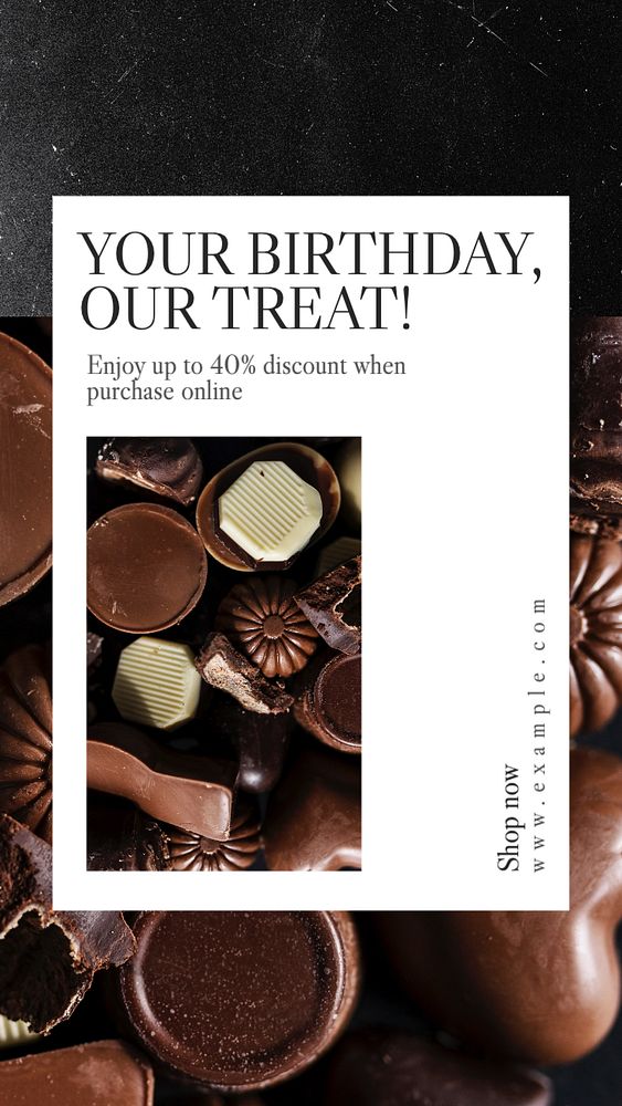 Birthday discount  Instagram story template, editable text