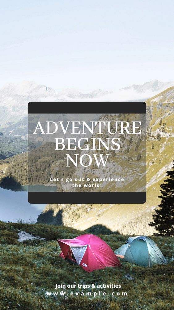 Adventure & travel Instagram story template, editable text