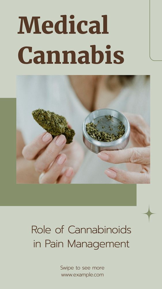 Medical cannabis  Instagram story template, editable text