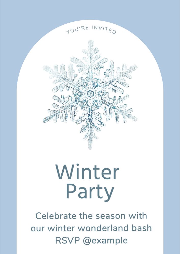 Winter party  poster template, editable text and design