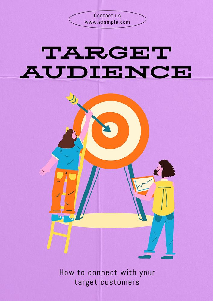 Target audience poster template, editable text and design