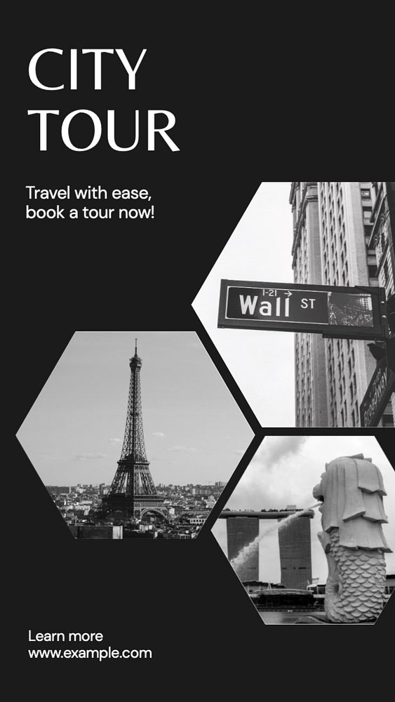 City tour  Instagram story template, editable text