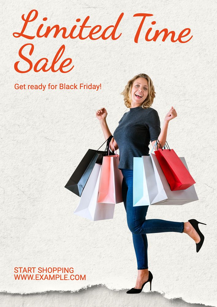 Black friday poster template, editable text and design