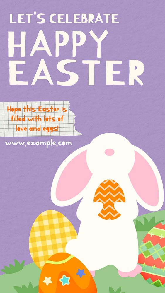 Happy Easter Facebook story template, editable design