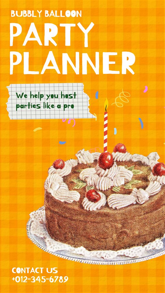 Party planner Facebook story template, editable design