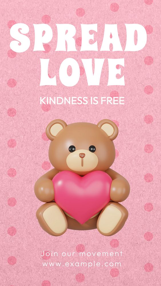 Spread love  Instagram story template, editable text