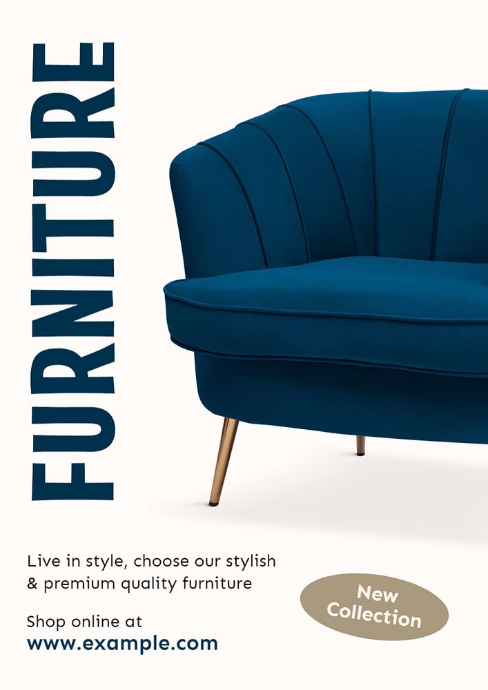 Furniture poster template, editable text | Premium Editable Template ...