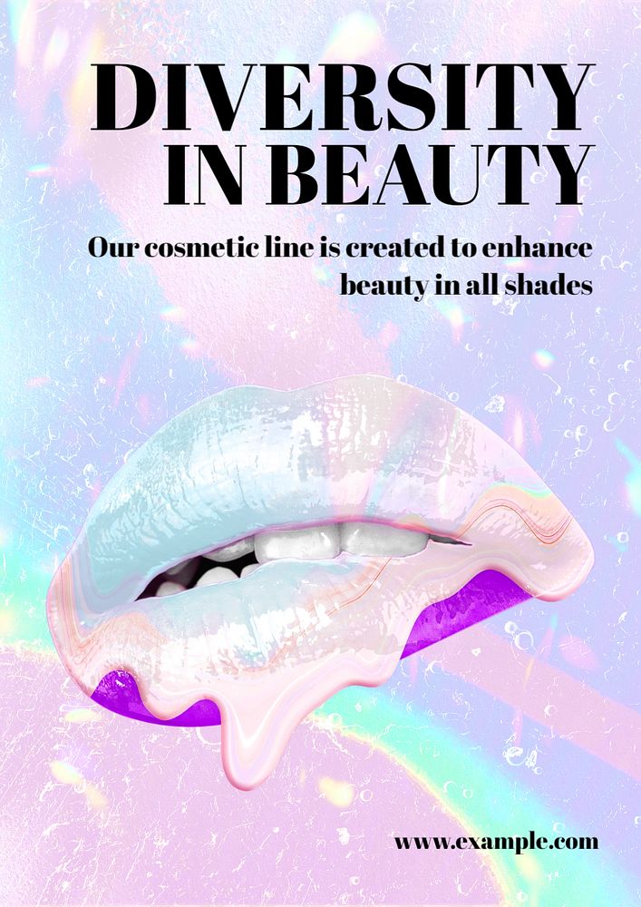 Diversity in beauty  poster template, editable text and design