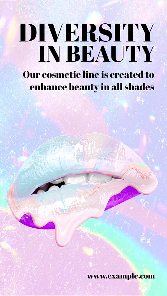 Diversity in beauty  Instagram story template, editable text