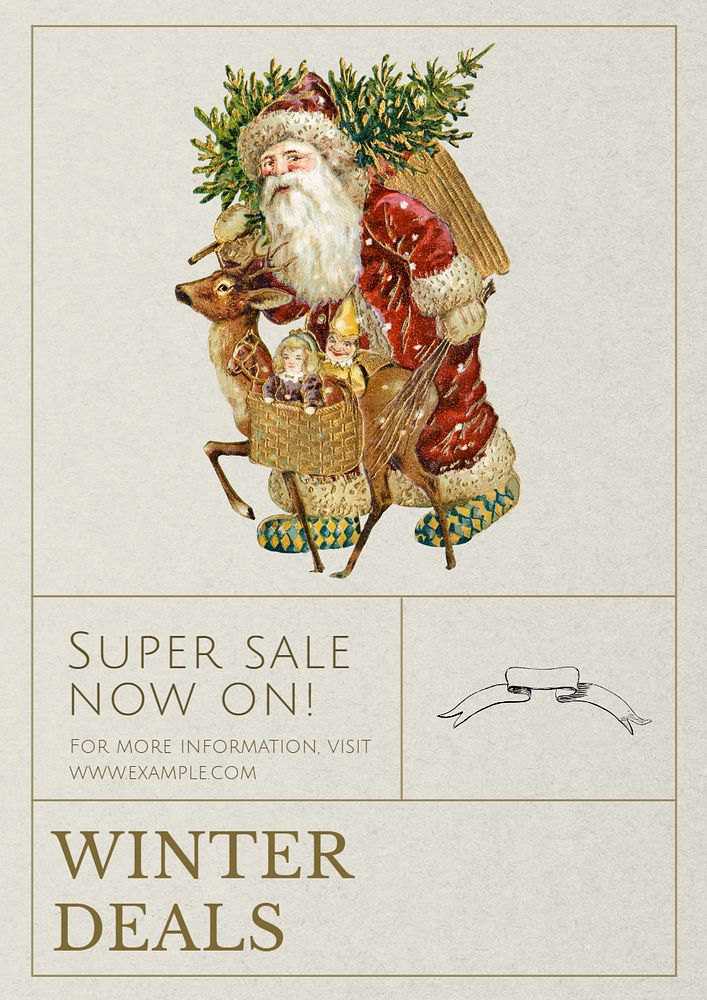 Winter deals  poster template, editable text and design