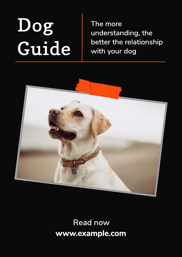 Dog guide  poster template, editable text and design