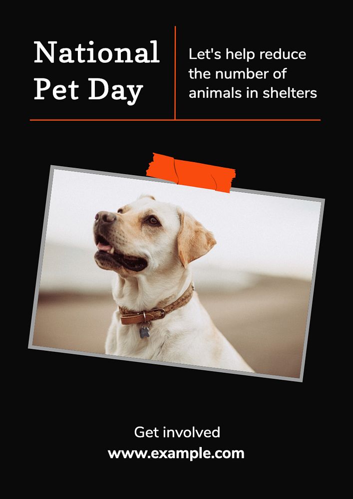 National pet day  poster template, editable text and design