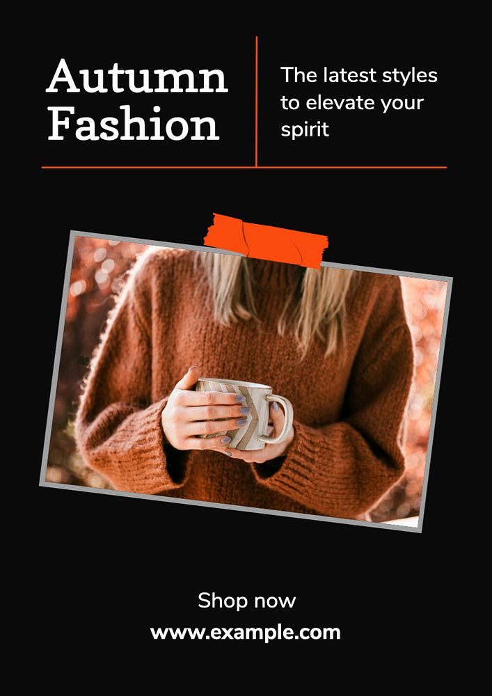 Autumn fashion  poster template, editable text and design