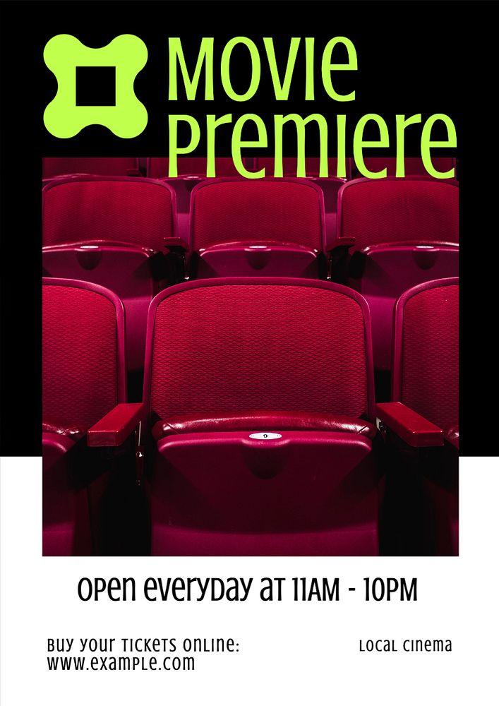 Movie premiere  poster template, editable text and design