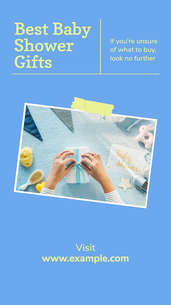 Baby shower  Instagram story template, editable text