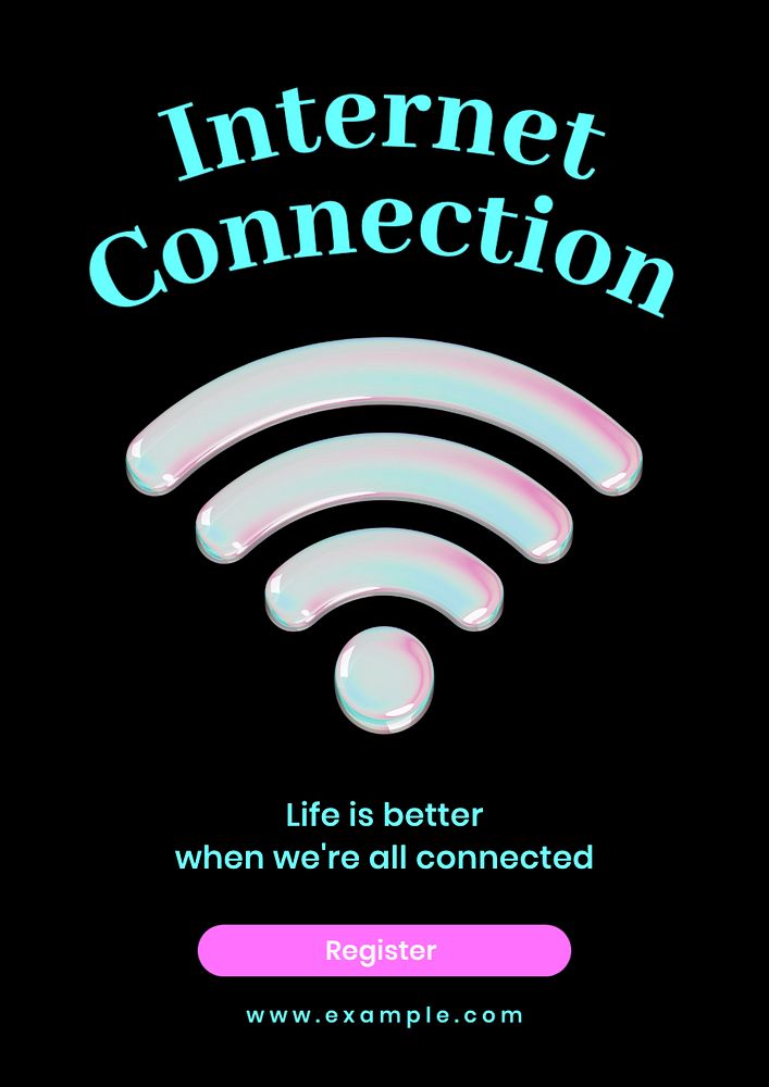 Internet connection poster template, editable text and design