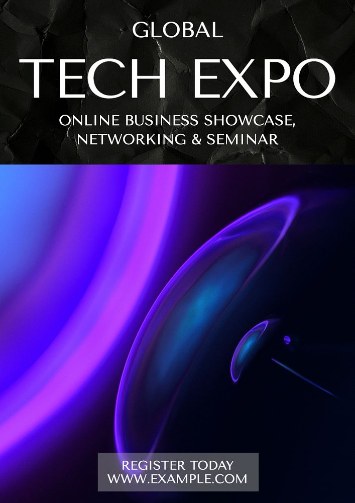 Tech expo  poster template, editable text and design