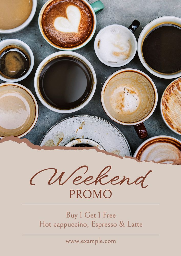 Weekend promotion poster template, editable text and design