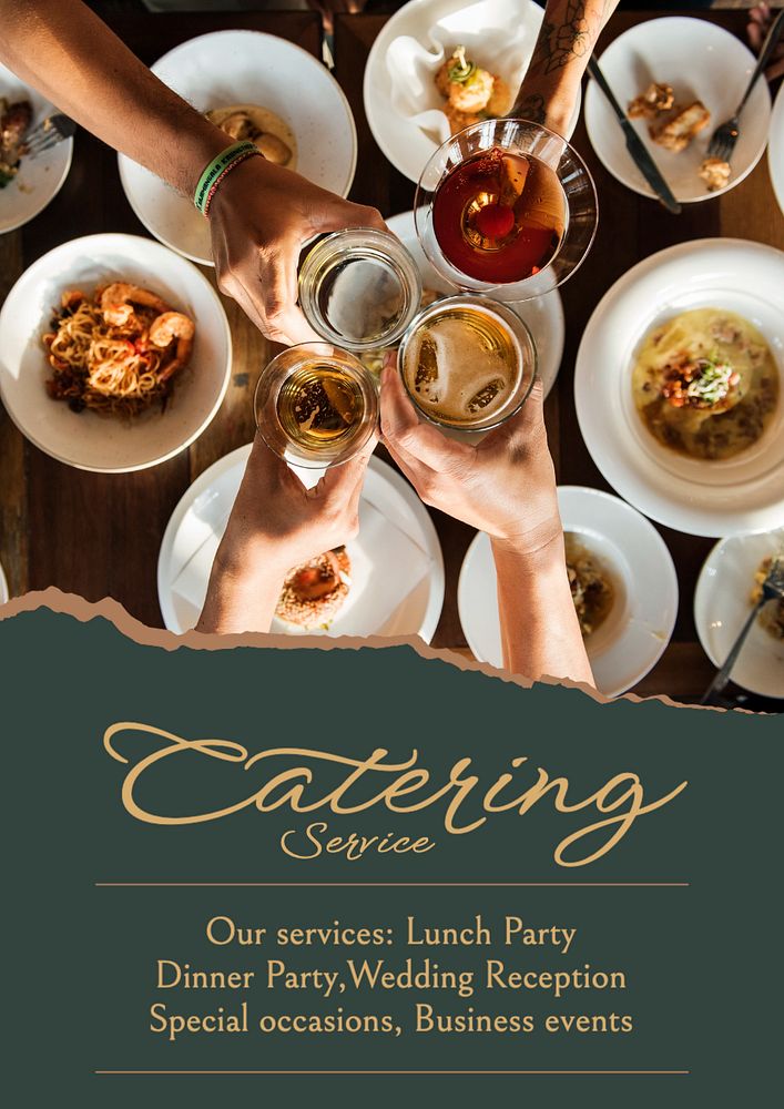 Catering service poster template, editable | Premium Editable Template ...