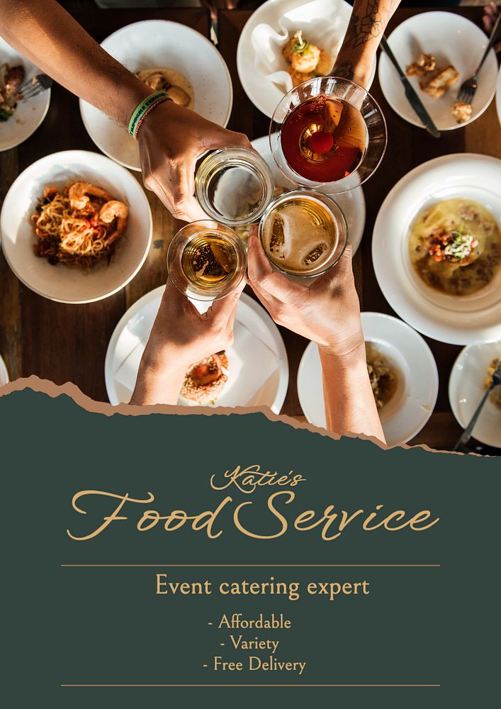 Event Food Service poster template, editable text and design